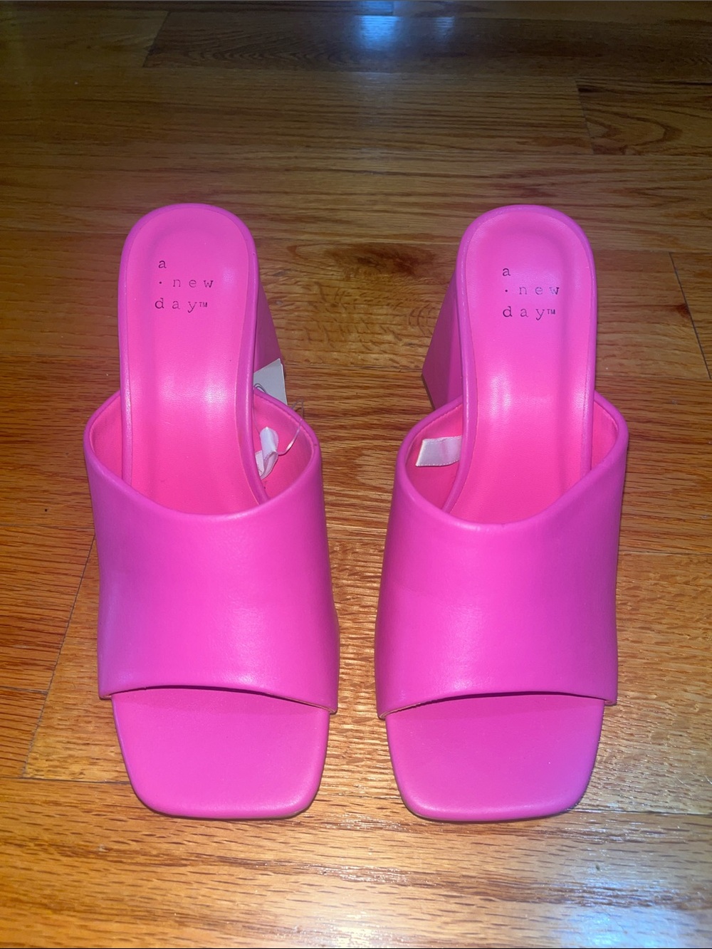 *NWT* A New Day Hot Pink Square Toe Slide Mules